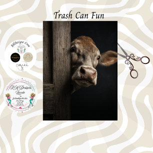 Decoupage Curious Cow Peeking Rustic Wall Tissue Paper