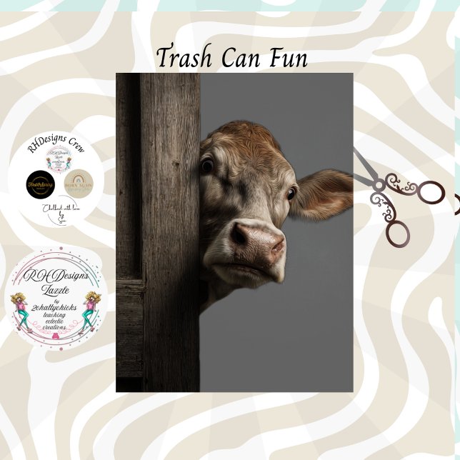 Decoupage  Curious Cow Peeking Rustic Wall Tissue Paper (Creator Uploaded)