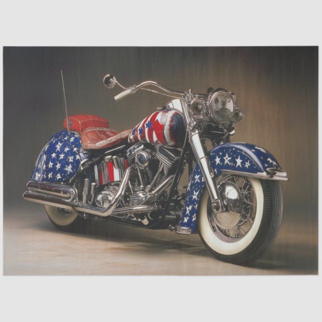 Decoupage Custom American Spirit Flag Motorcycle Tissue Paper (Front)