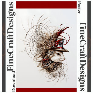 Decoupage Cute Steampunk White Mouse In Hat R 137 Tissue Paper