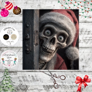 Decoupage Dead Serious Santa Claus Skeleton Peek  Tissue Paper