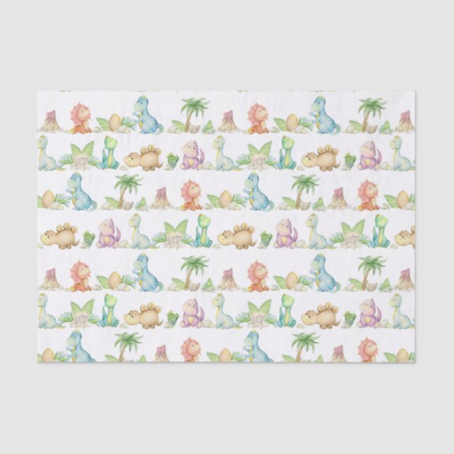 Decoupage Dinosaur Birthday Party Baby Shower Tissue Paper (Front)
