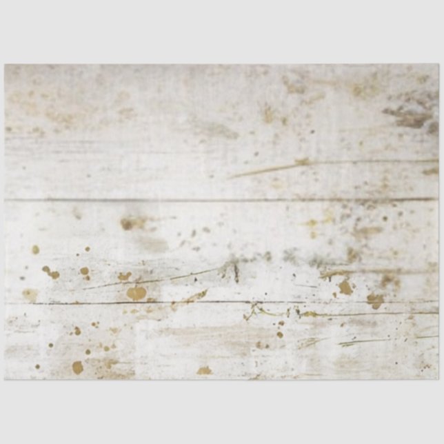 Decoupage Distressed Cream Wooden Panel Faux Wall Tissue Paper (Front)