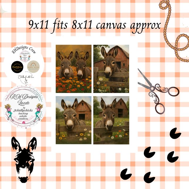 Decoupage Donkey Farm Series Pastoral Charm  Tissue Paper (Creator Uploaded)
