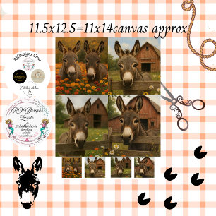 Decoupage Donkey Farm Series Pastoral Charm Tissue Paper