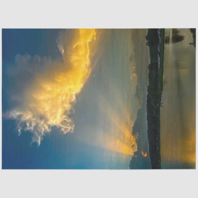 Decoupage Dramatic Sunset Golden Hues Tissue Paper (Front)