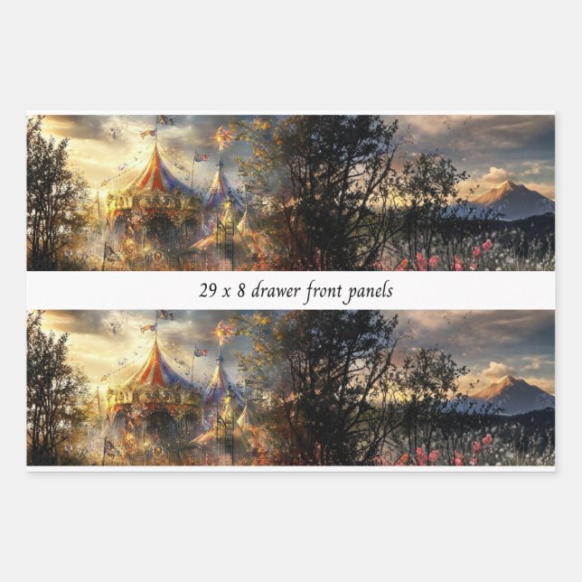 Decoupage Drawer Front Big Top Carnival Panel  Wrapping Paper Sheet (Front)