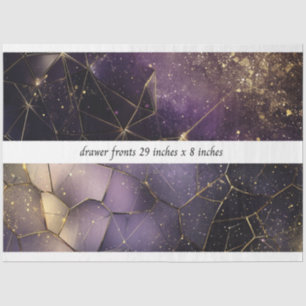 Decoupage Drawer Fronts 29x8 Geometric Cosmic Tissue Paper