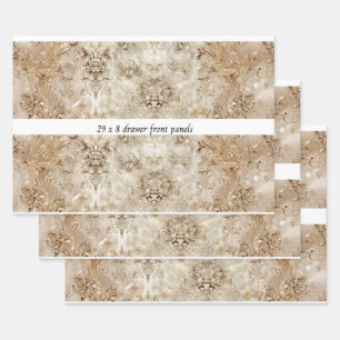 Decoupage Drawer Panel Motif Beige Design Wrapping Paper Sheet