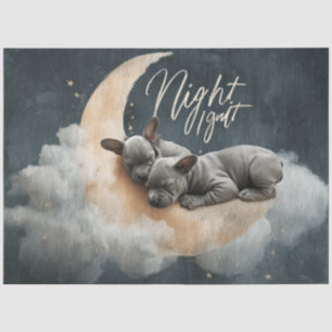 Decoupage Dreamland Puppies Sleeping on Moon  Tissue Paper