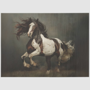 Decoupage Dynamic Gypsy Vanner or Pinto Horse Tissue Paper