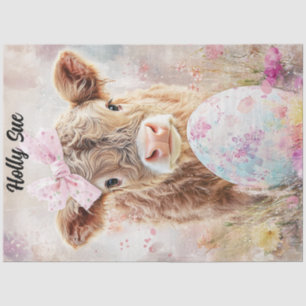Decoupage Easter Highland Calf Holly Sue Custom Tissue Paper