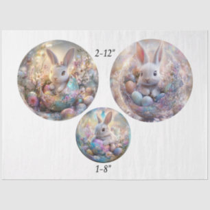 Decoupage Easter Spring 12" & 8" Rounds Tissue Paper
