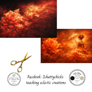 Decoupage Ember Luminous Ember Rose Art  Tissue Paper