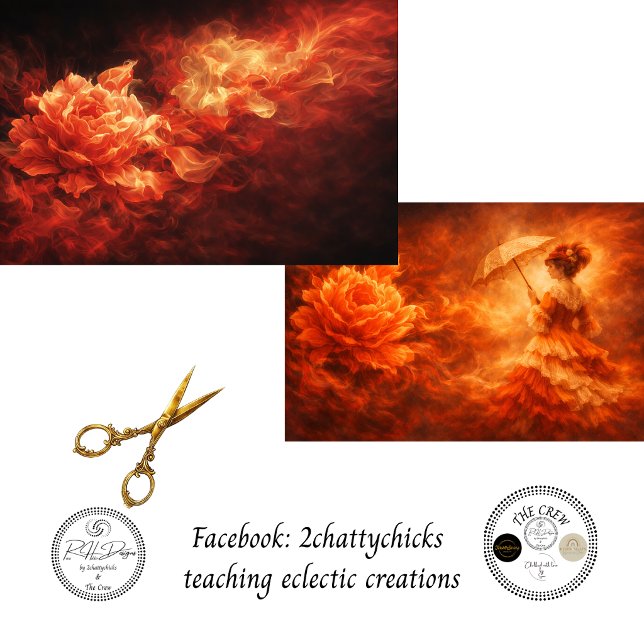 Decoupage Ember Luminous Ember Rose Art  Tissue Paper (Creator Uploaded)