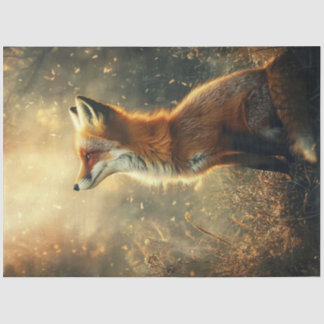 Decoupage Enchanted Forest Red Fox Serene  Tissue Paper