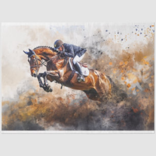 Decoupage Equestrian Digital Art Rider & Horse Tissue Paper
