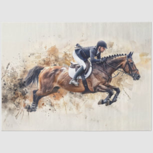 Decoupage Equestrian Horse Jumping  Tissue Paper