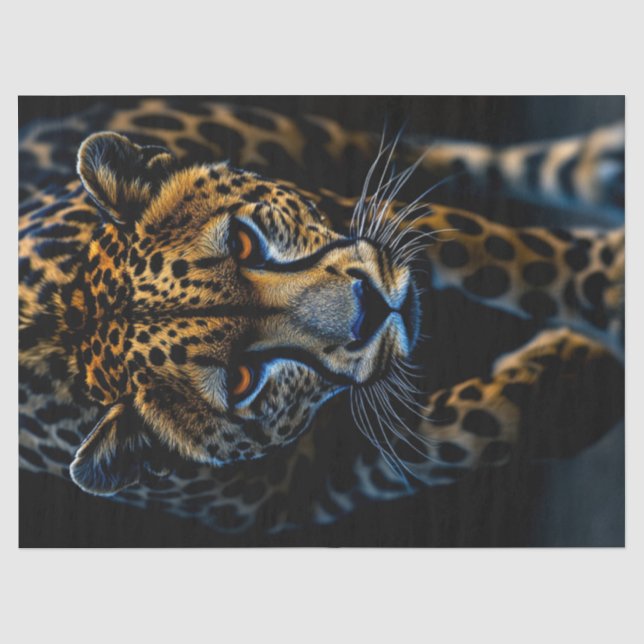 Decoupage Exotic Leopard Close Up Digital Art Tissue Paper (Front)