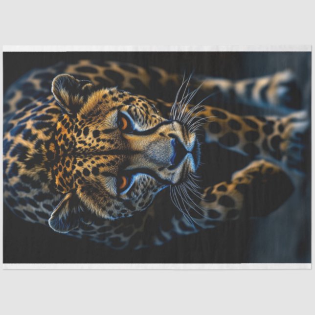 Decoupage Exotic Leopard Close Up Digital Art Tissue Paper (Front)