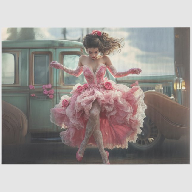 Decoupage Fairy-Tale Whimsical Dress Valentine  Tissue Paper (Front)