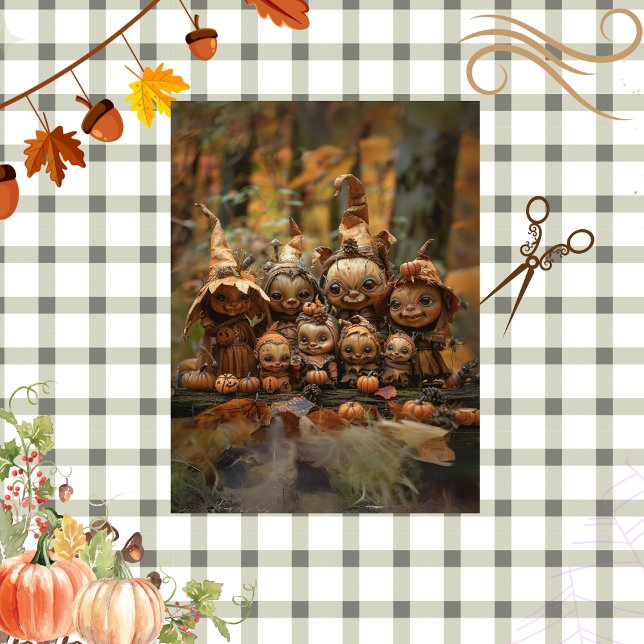 Decoupage Fall Figurines in Pumpkin Forest  Tissue Paper (Creator Uploaded)