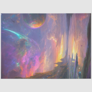 Decoupage Fantastical Sky Hues Purple Blue Pink Tissue Paper