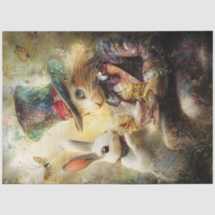 Decoupage Fantasy Digital Art Easter Bunny Tissue Paper