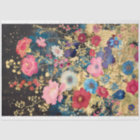 Decoupage Floral Fantasy Flowers Gold Black L 131