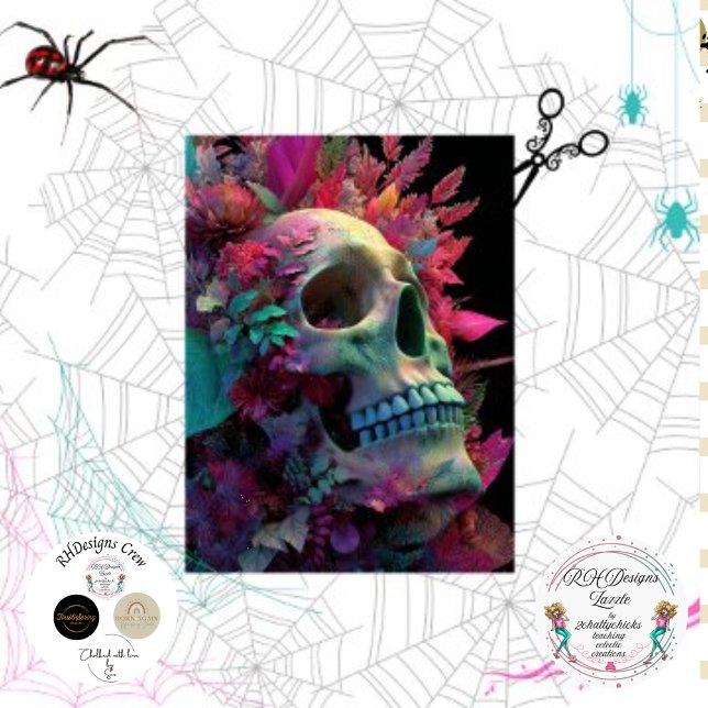 Decoupage Floral Skull Botanical Gothic Art Tissue Paper (Creator Uploaded)