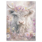 Decoupage Fluffy Highland Cow Crown Flowers