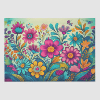 Decoupage - Folk Art Flowers- Tissue Paper