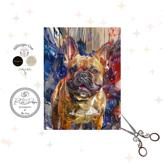 Decoupage French Bulldog Abstract Furniture Art Tissue Paper (Creator Uploaded)