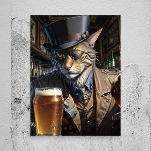 Decoupage - Gangster one eyed cat with eye patch - Tissue Paper