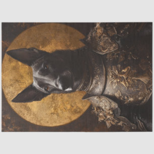 Decoupage German Shepard Mediaeval Armour Tissue Paper