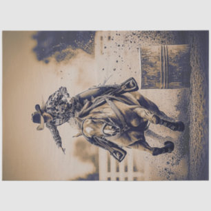 Decoupage Girl Barrel Racer Arena Competition  Tissue Paper