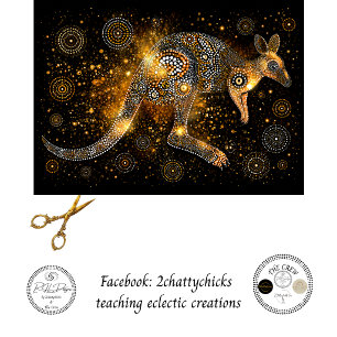 Decoupage Golden Kangaroo Aboriginal Dot Art Tissue Paper