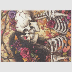 Decoupage Gothic African American Skeleton Wedding Tissue Paper