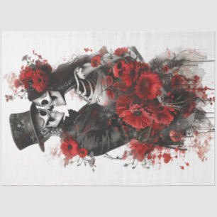 Decoupage Gothic Elegance of Skeleton Wedding Tissue Paper