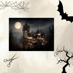 Decoupage Gothic Moonlight Castle Dracula Tissue Paper