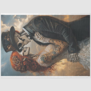 Decoupage Gothic Skeleton Honeymoon Tissue Paper