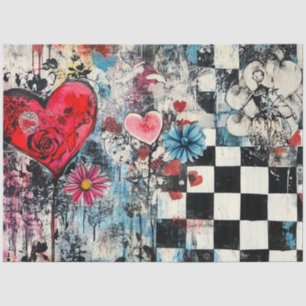 Decoupage Graffiti Valentine Street Art  Tissue Paper