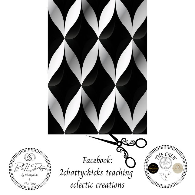 Decoupage Grayscale Geometric Patterns Diamond Tissue Paper (Creator Uploaded)