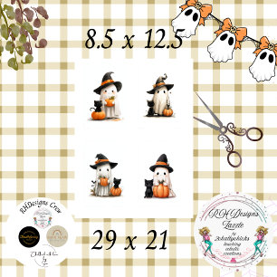 Decoupage Halloween Ghosts Scrapbooking Tissue Paper