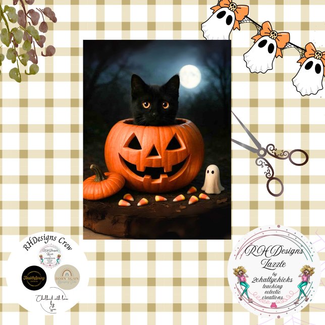 Decoupage Halloween Jack-0-Latern Moonlit Forest Tissue Paper (Creator Uploaded)