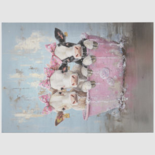 Decoupage Highland Calves Pink Tub Bubble Bath  Tissue Paper