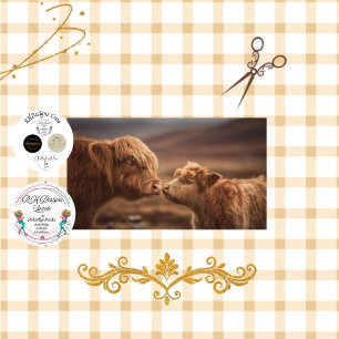Decoupage Highland Cow & Calf Nuzzling Tissue Paper