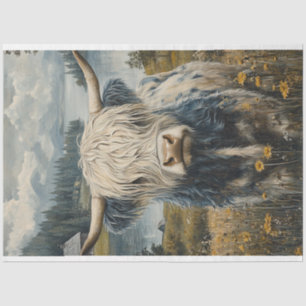 Decoupage Highland Cow Countryside  Tissue Paper