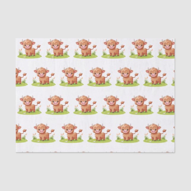 Decoupage Highland Cow Tissue Paper (Front)