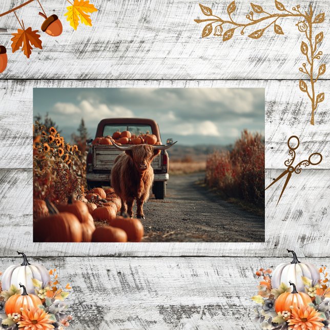 Decoupage Highland Vintage Truck Pumpkins Country  Tissue Paper (Creator Uploaded)